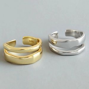 NEW Gold/Silver Double Wave Adjustable Ring